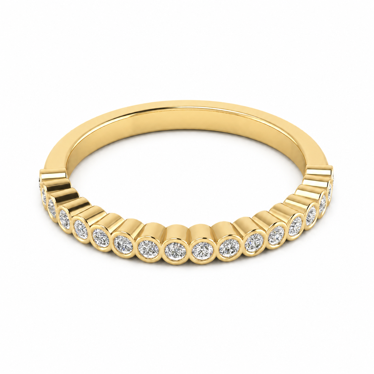 Half Eternity Bezel Set Lab Diamond Wedding Ring