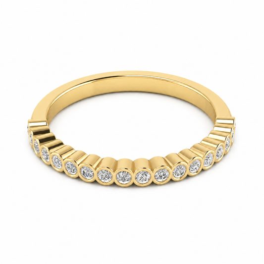 Half Eternity Bezel Set Lab Diamond Wedding Ring