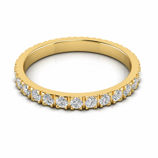 Chevron Eternity Lab Diamond Wedding Ring