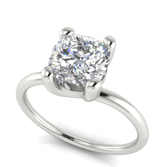 Classic Crossover Cushion Cut Lab Diamond Engagement Ring
