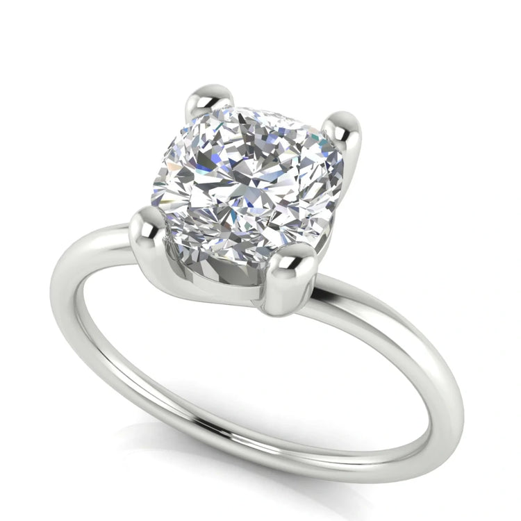 Classic Crossover Cushion Cut Lab Diamond Engagement Ring