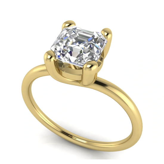 Classic Crossover Emerald Cut Lab Diamond Engagement Ring