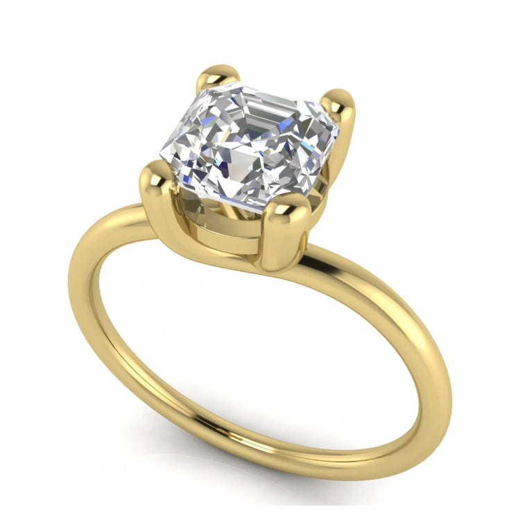 Classic Crossover Emerald Cut Lab Diamond Engagement Ring
