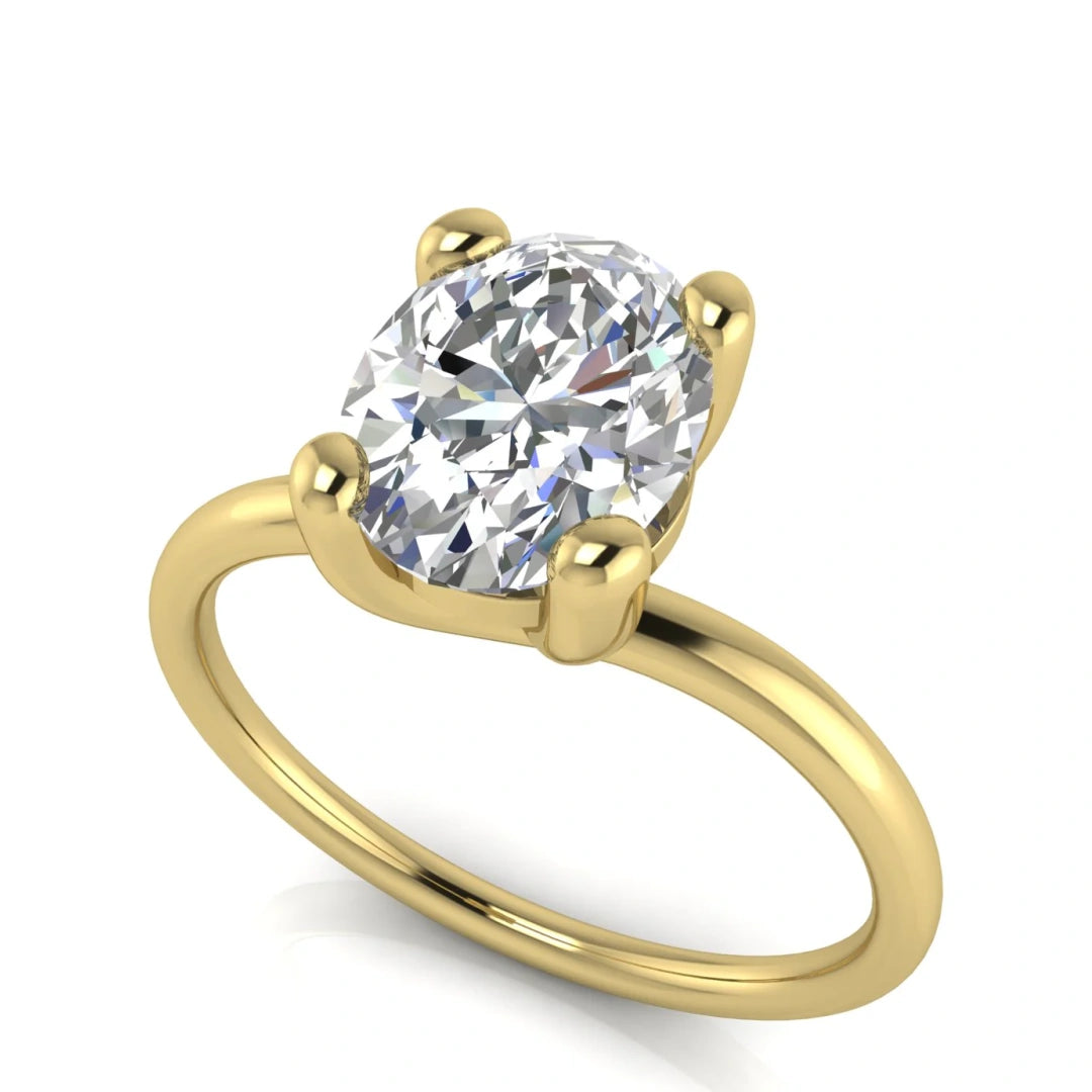 Classic Crossover Oval Cut Lab Diamond Engagement Ring