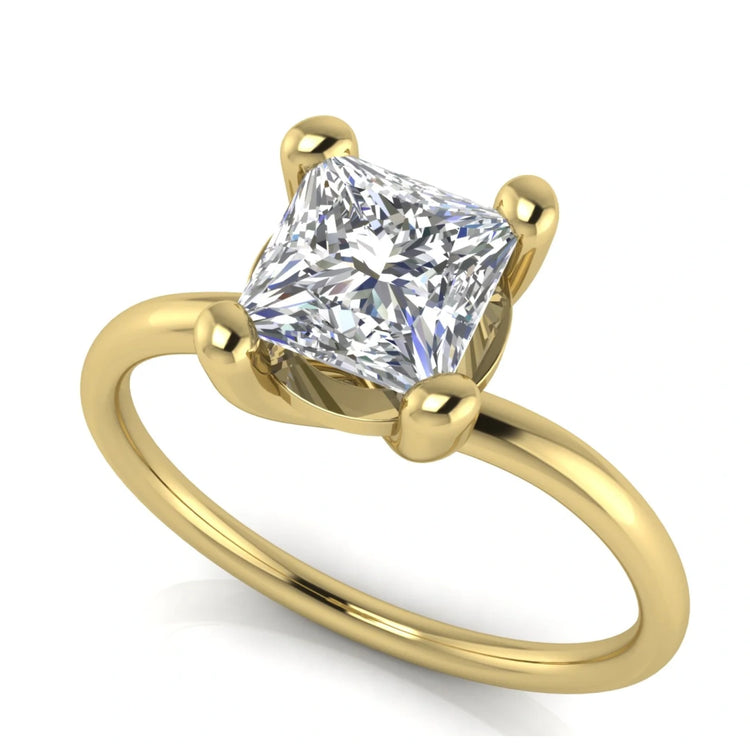 Classic Crossover Princess Cut Lab Diamond Engagement Ring