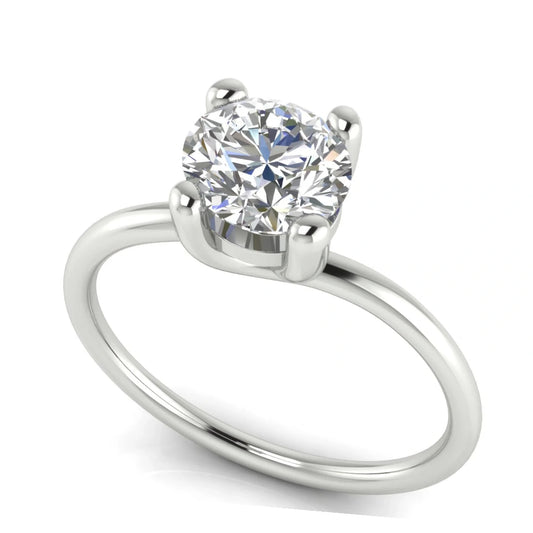 Classic Crossover Round Cut Lab Diamond Engagement Ring