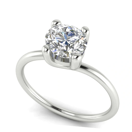 Classic Crossover Round Cut Lab Diamond Engagement Ring