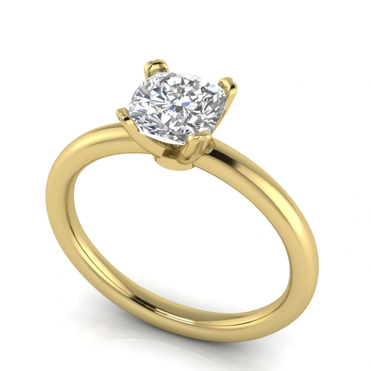 Classic Cushion Cut Lab Diamond Engagement Ring