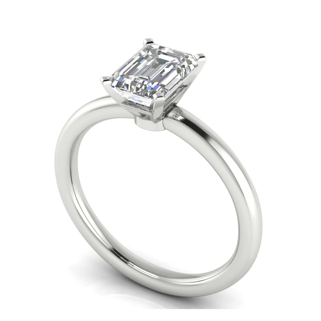 Classic Emerald Cut Lab Diamond Engagement Ring
