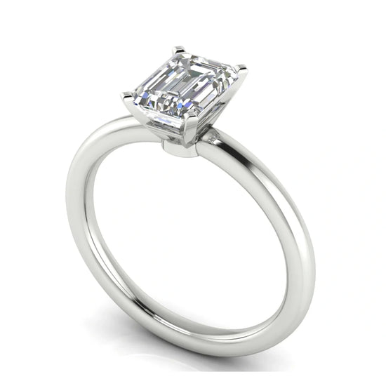 Classic Emerald Cut Lab Diamond Engagement Ring