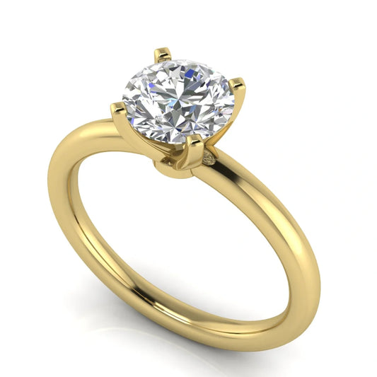 Classic Round Cut Lab Diamond Engagement Ring