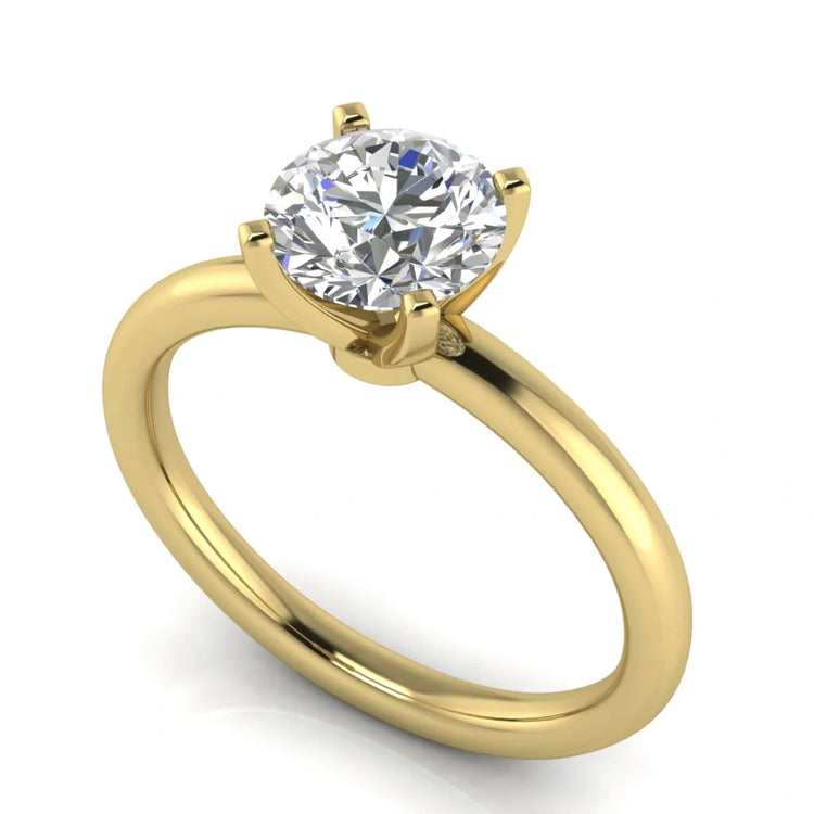 Classic Round Cut Lab Diamond Engagement Ring