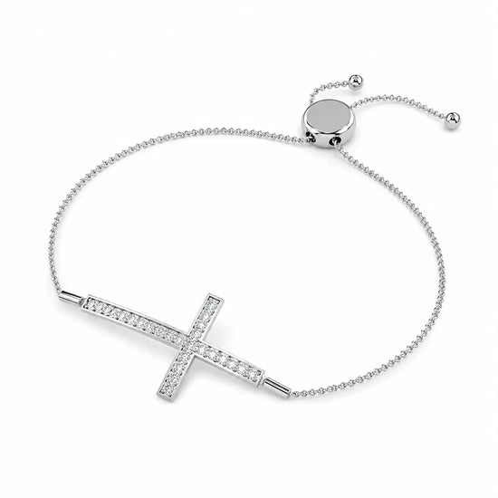 Cross of Light Adjustable Lab Diamond Bracelet