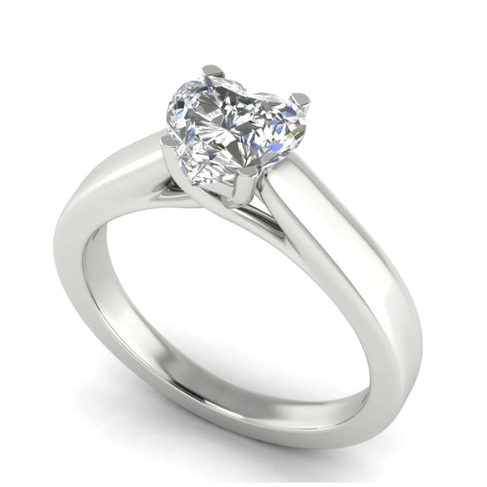 Crossover Basket Heart Shaped Lab Diamond Engagement Ring