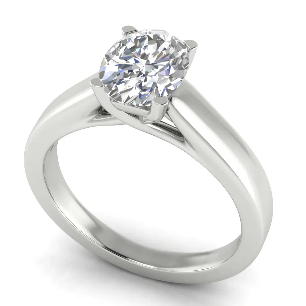 Crossover Basket Oval Lab Diamond Engagement Ring