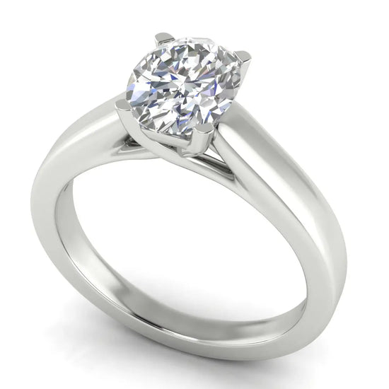 Crossover Basket Oval Lab Diamond Engagement Ring