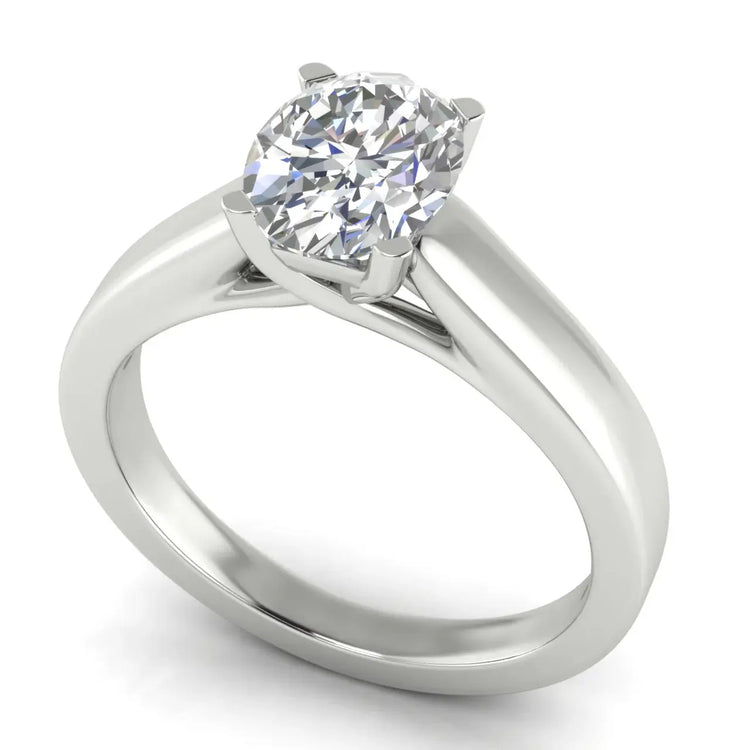 Crossover Basket Oval Lab Diamond Engagement Ring