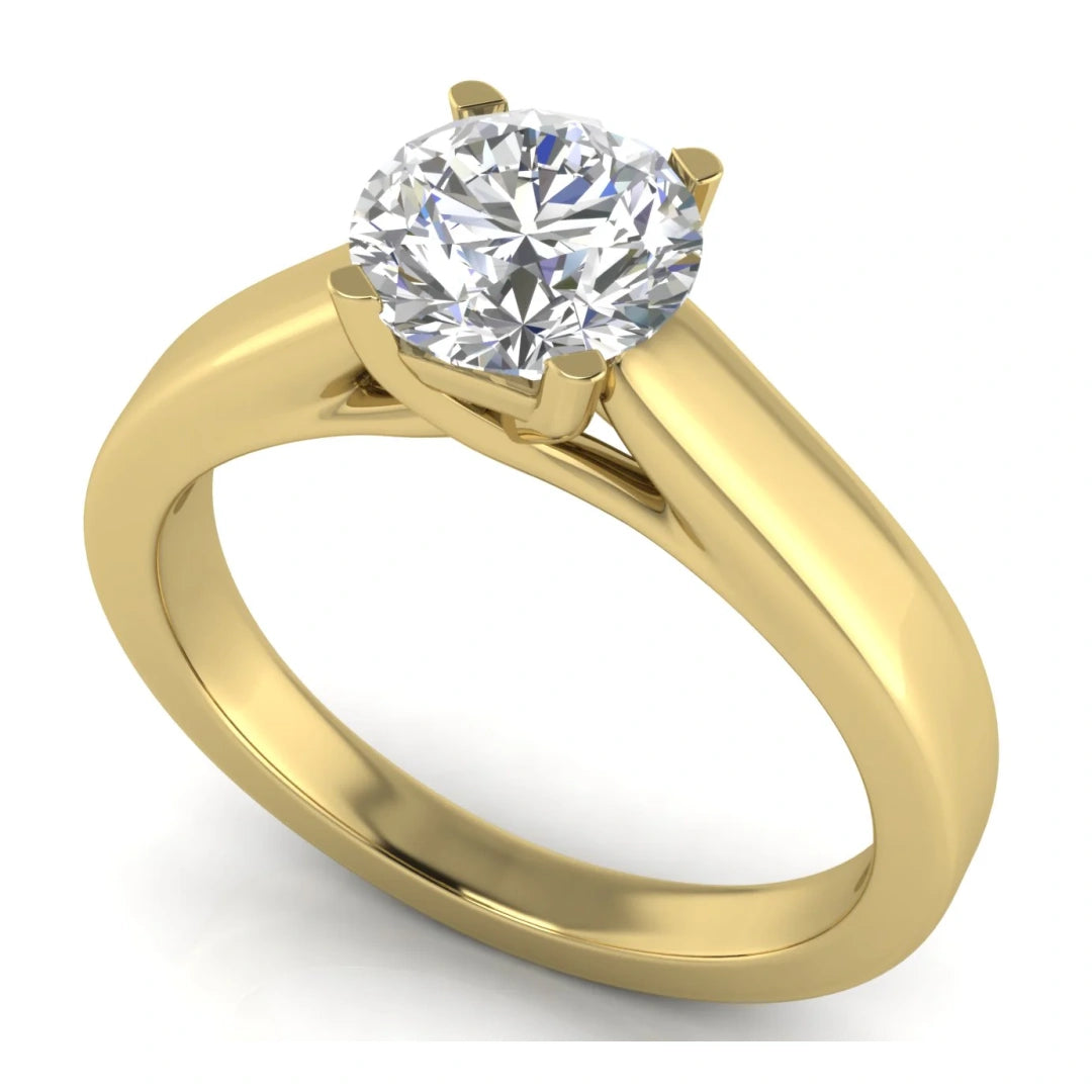 Crossover Basket Round Cut Lab Diamond Engagement Ring