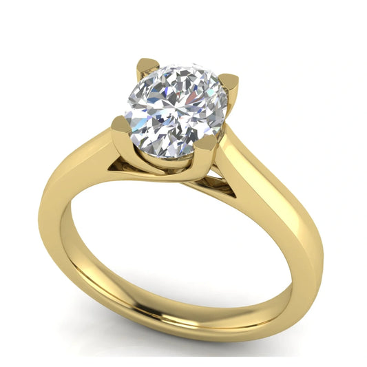 Crossover Cathedral Oval Lab Diamond Engagement Ring