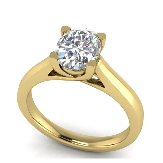 Crossover Cathedral Oval Lab Diamond Engagement Ring