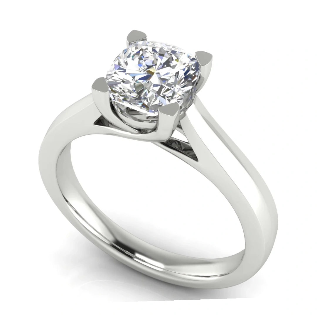 Crossover Cushion Cut Lab Diamond Engagement Ring