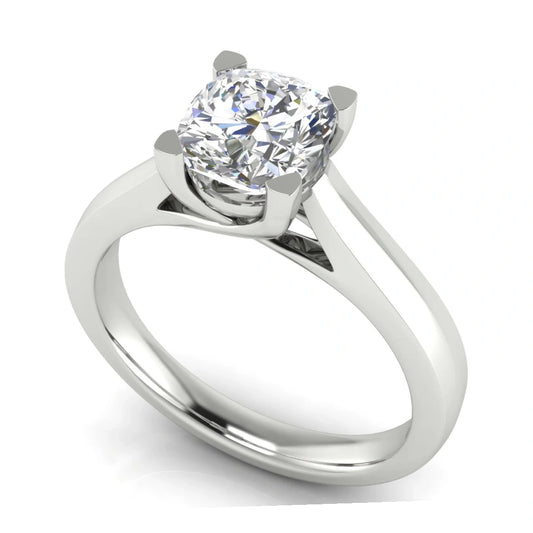 Crossover Cushion Cut Lab Diamond Engagement Ring