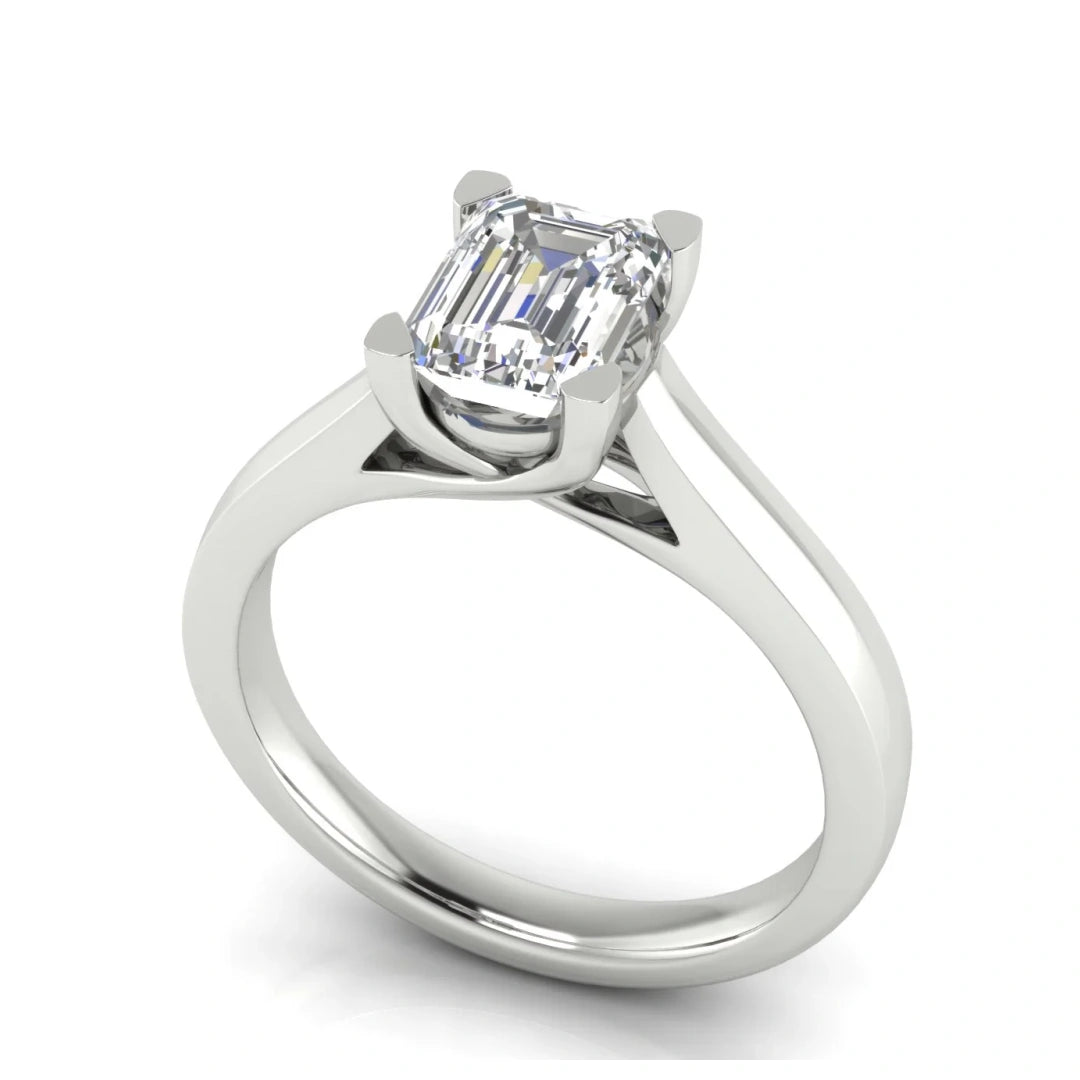 Crossover Emerald Cut Lab Diamond Engagement Ring