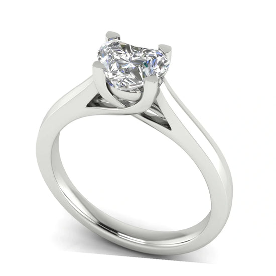 Crossover Heart Shaped Lab Diamond Engagement Ring