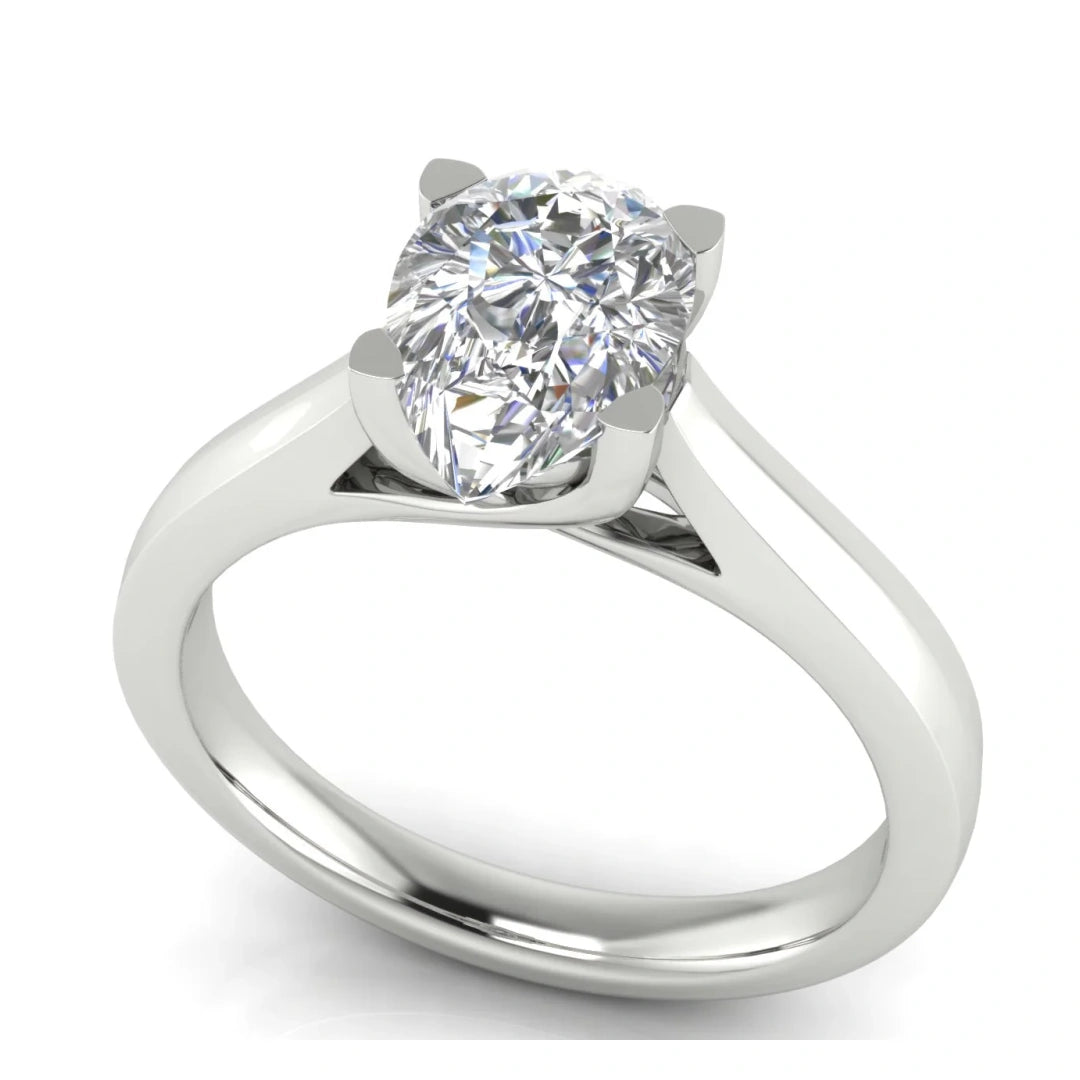 Crossover Pear Shaped Lab Diamond Engagement Ring