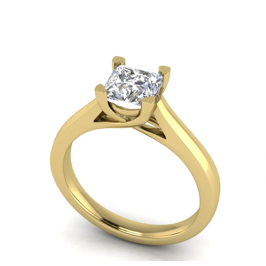 Crossover Princess Cut Lab Diamond Engagement Ring