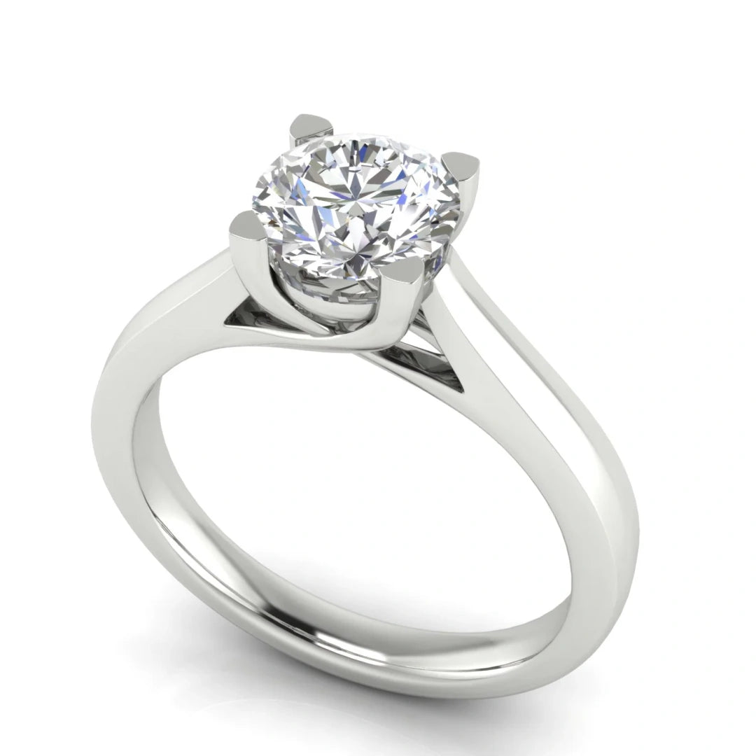Crossover Round Cut Lab Diamond Engagement Ring