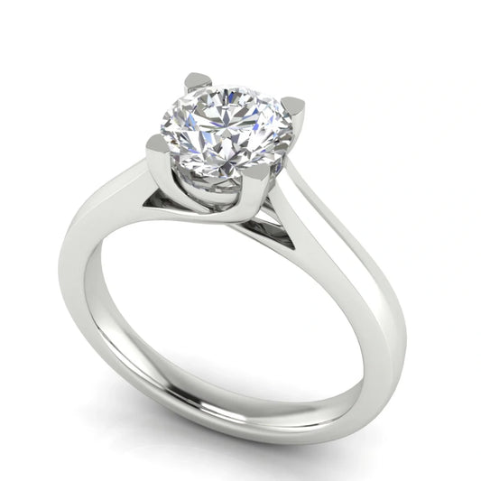 Crossover Round Cut Lab Diamond Engagement Ring