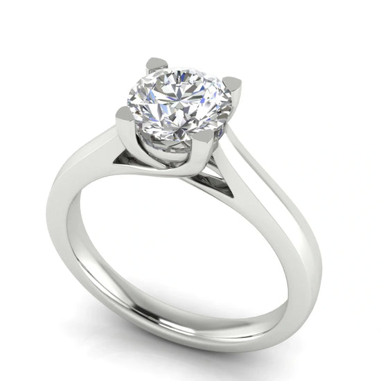 Crossover Round Cut Lab Diamond Engagement Ring