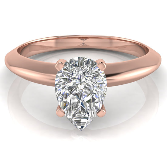 Tulip Prong Pear Shaped Lab Diamond Engagement Ring