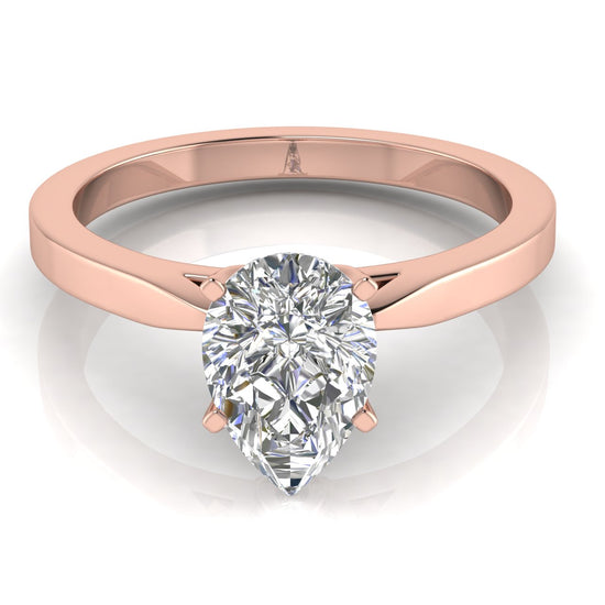 Tulip Basket Pear Shaped Lab Diamond Engagement Ring