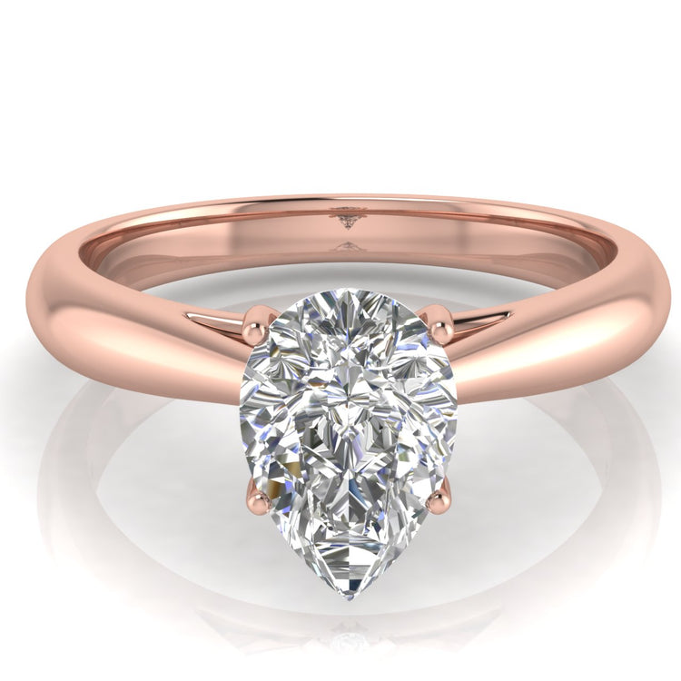 Elegant Hidden Stone Pear Shaped Lab Diamond Engagement Ring