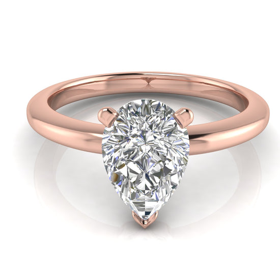 Basket Set Pear Shaped Lab Diamond Engagement Ring