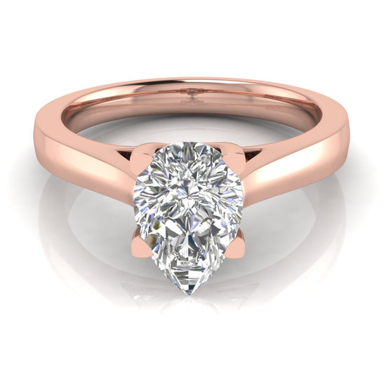 Crossover Pear Shaped Lab Diamond Engagement Ring