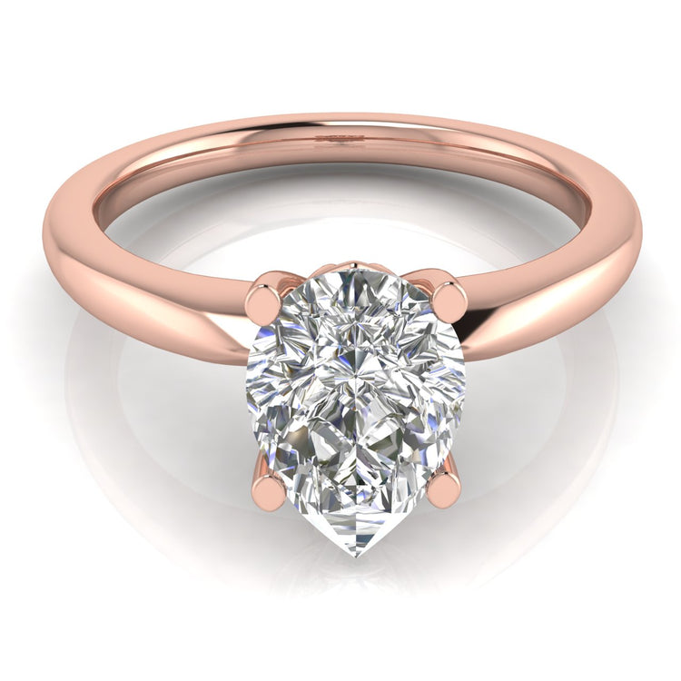 Modern Pear Shaped Lab Diamond Engagement Ring