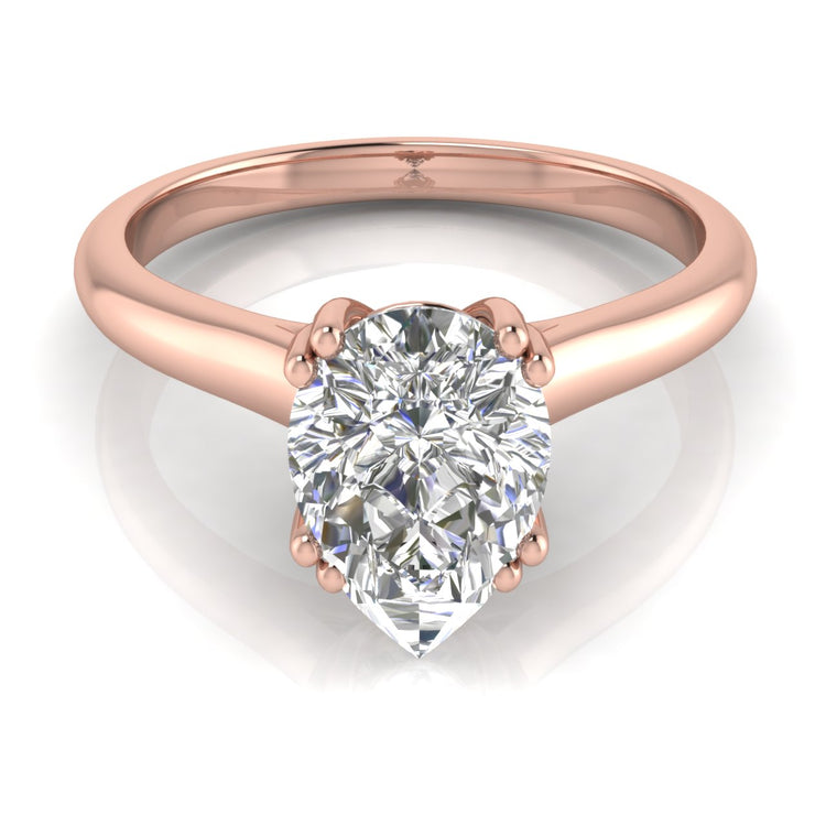 Double Prong Pear Shaped Moissanite Engagement Ring