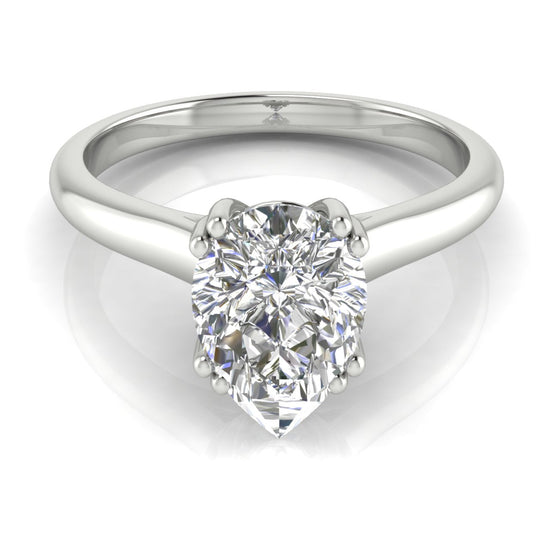 Double Prong Pear Shaped Lab Diamond Engagement Ring