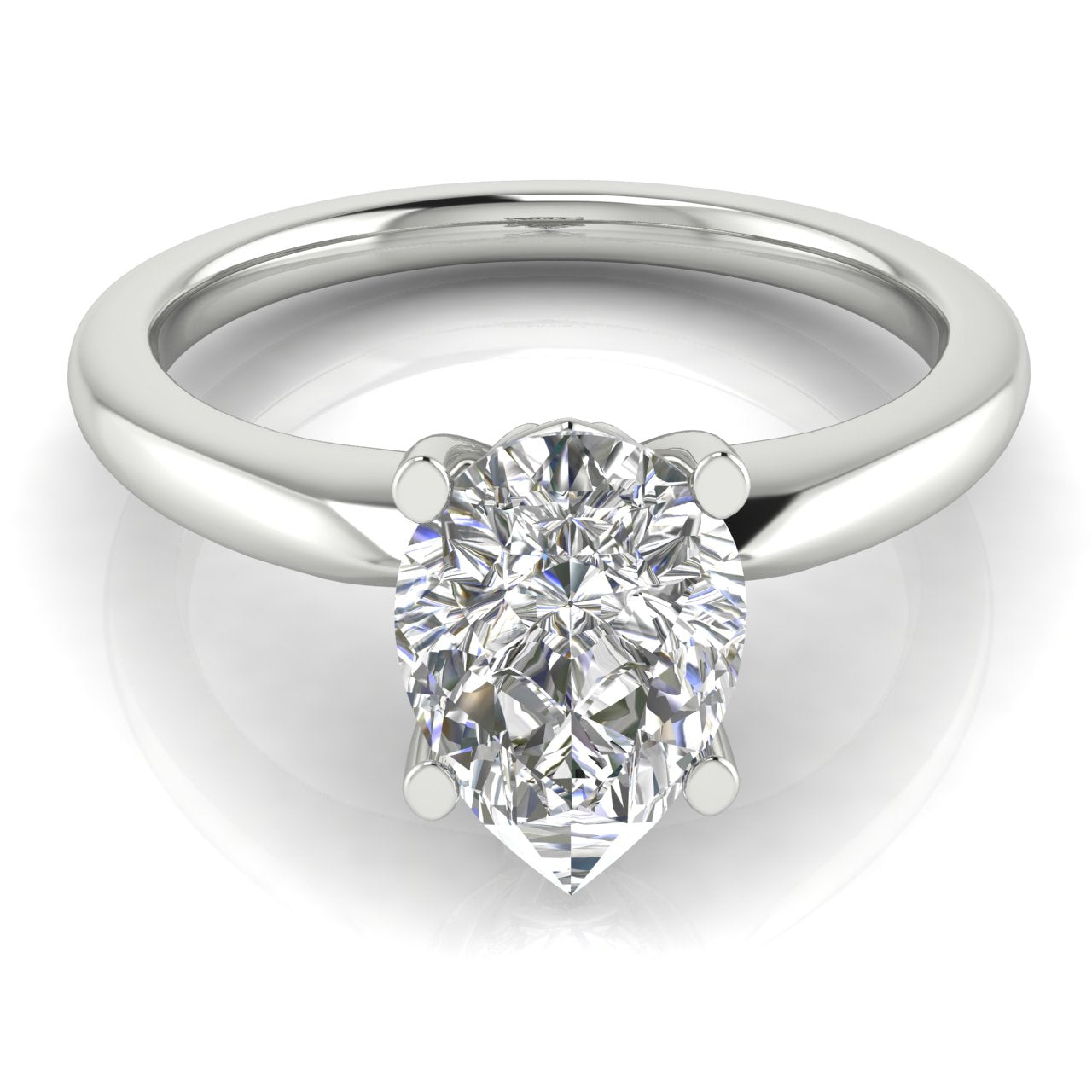 Modern Pear Shaped Lab Diamond Engagement Ring