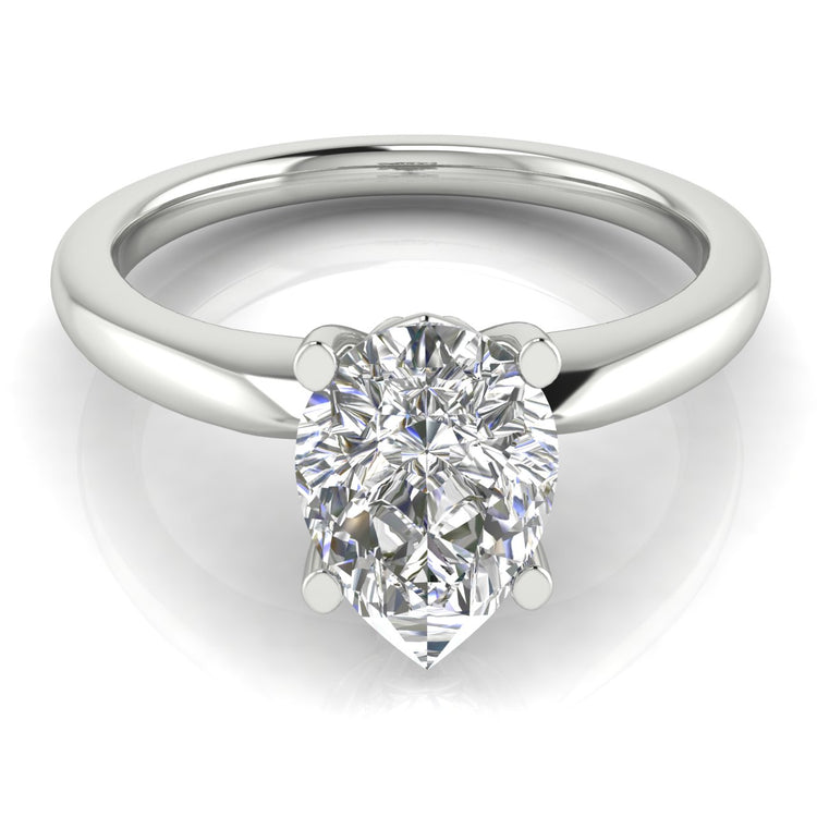 Modern Pear Shaped Engagement Ring | Moissanite | Lab Grown Diamond