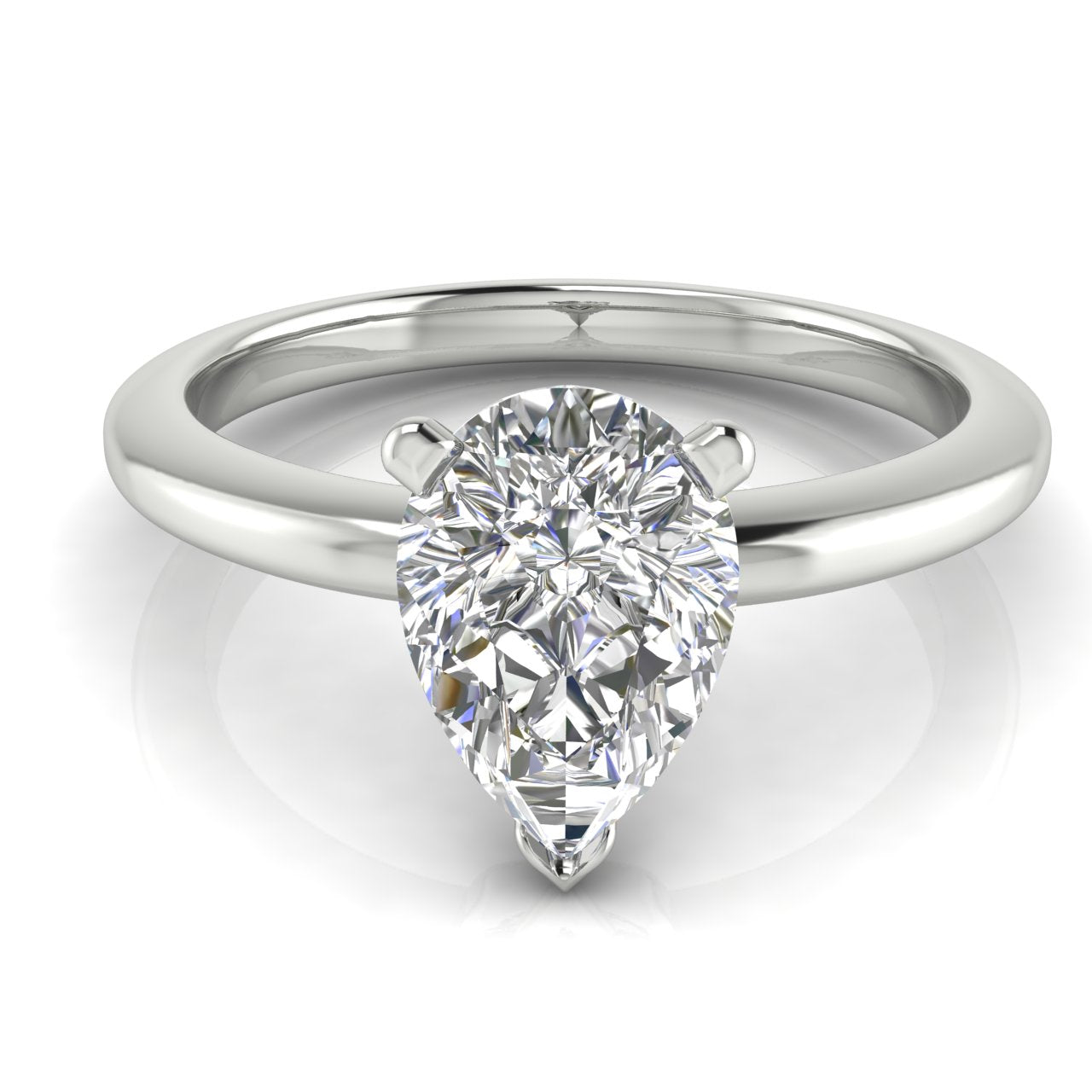 Basket Set Pear Shaped Lab Diamond Engagement Ring