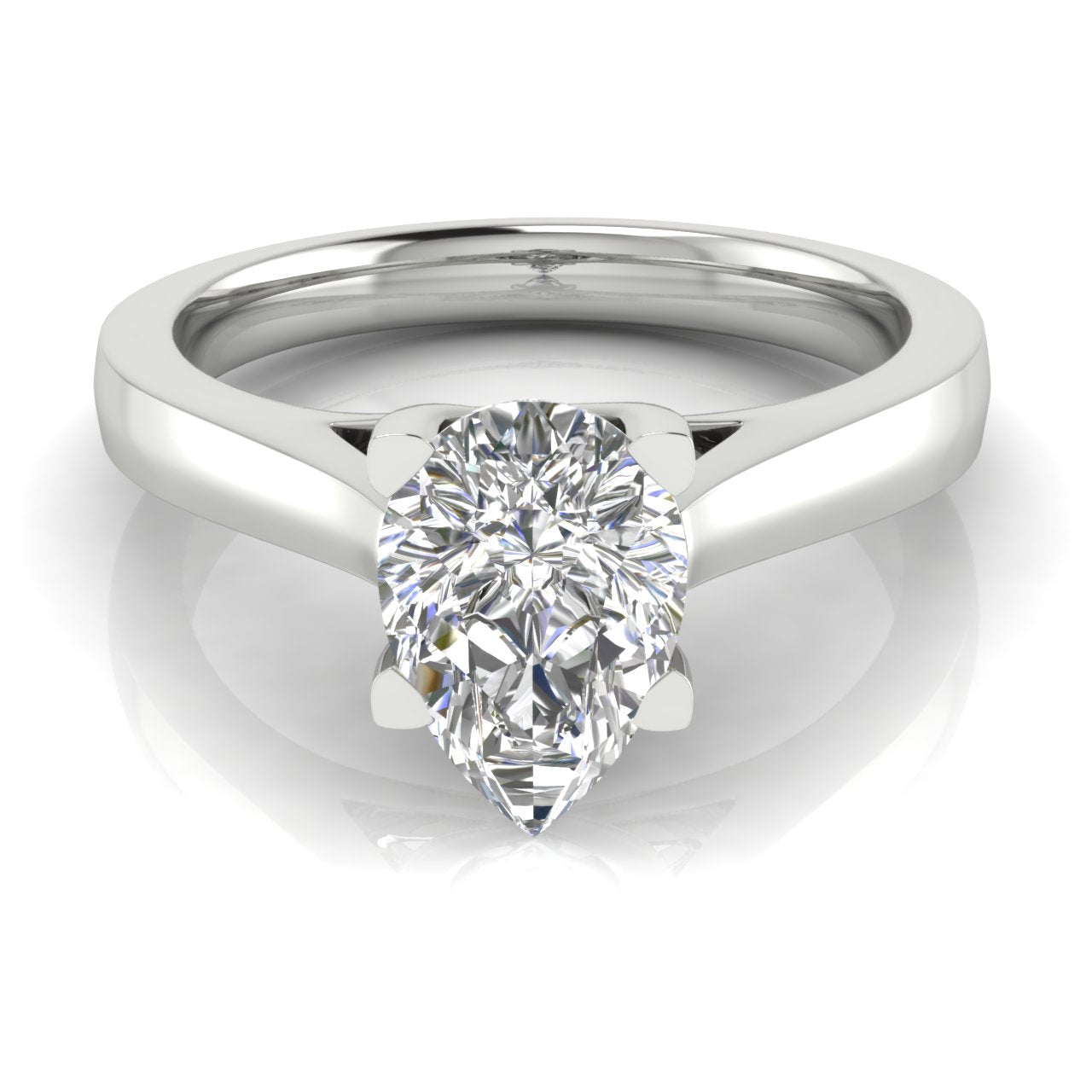 Crossover Pear Shaped Lab Diamond Engagement Ring