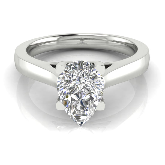 Crossover Pear Shaped Lab Diamond Engagement Ring