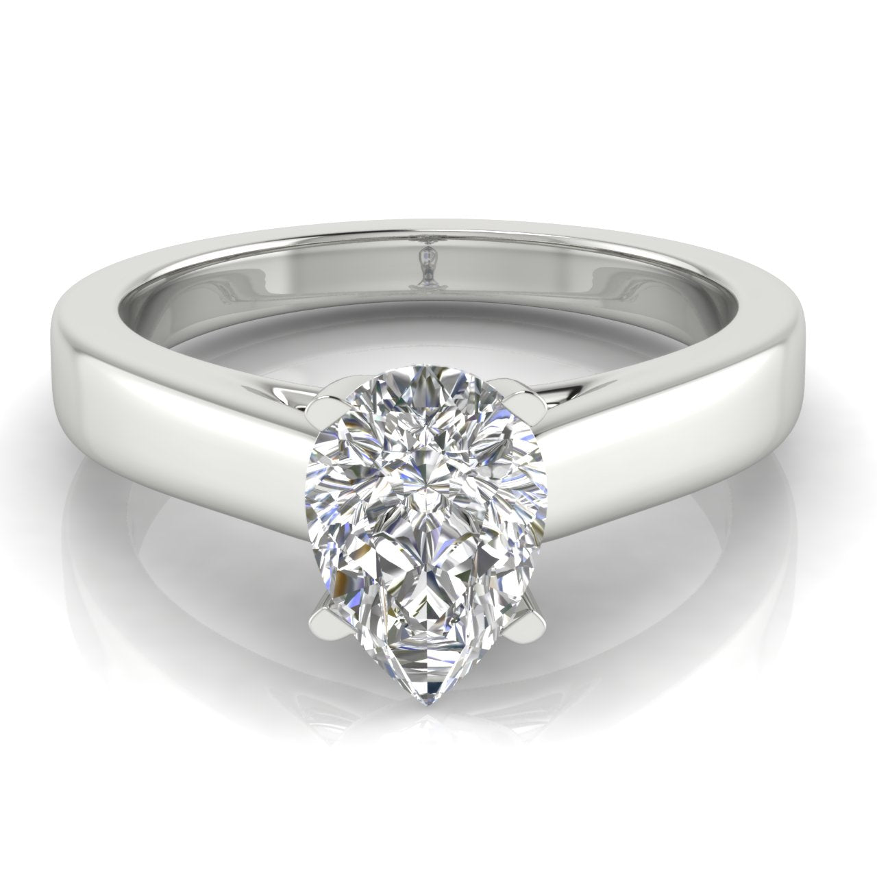 Crossover Basket Pear Shaped Moissanite Engagement Ring