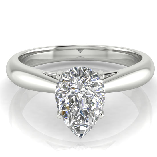 Elegant Hidden Stone Pear Shaped Moissanite Engagement Ring