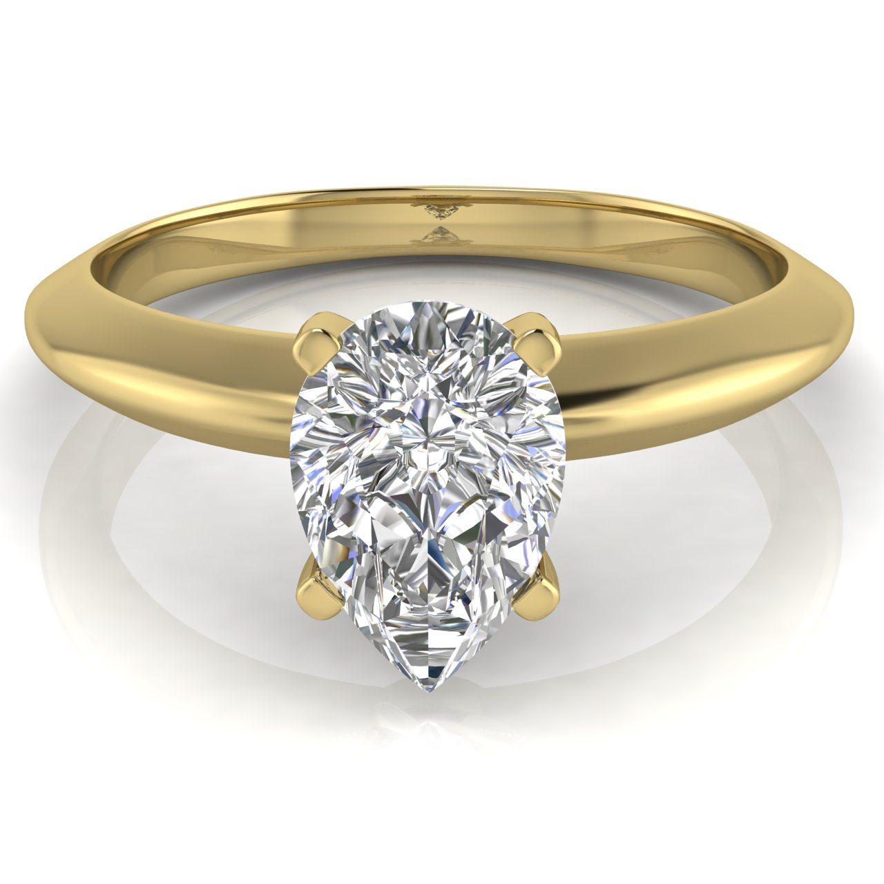 Tulip Prong Pear Shaped Moissanite Engagement Ring