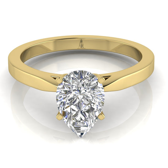 Tulip Basket Pear Shaped Moissanite Engagement Ring